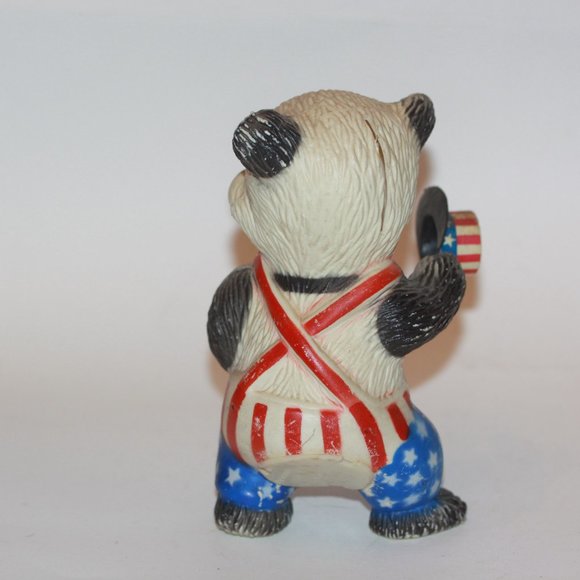 Vintage BANK 1972 Patriotic Panda Bear Coin Piggy Still Plastic Jeffery Snyder - Picture 2 of 3